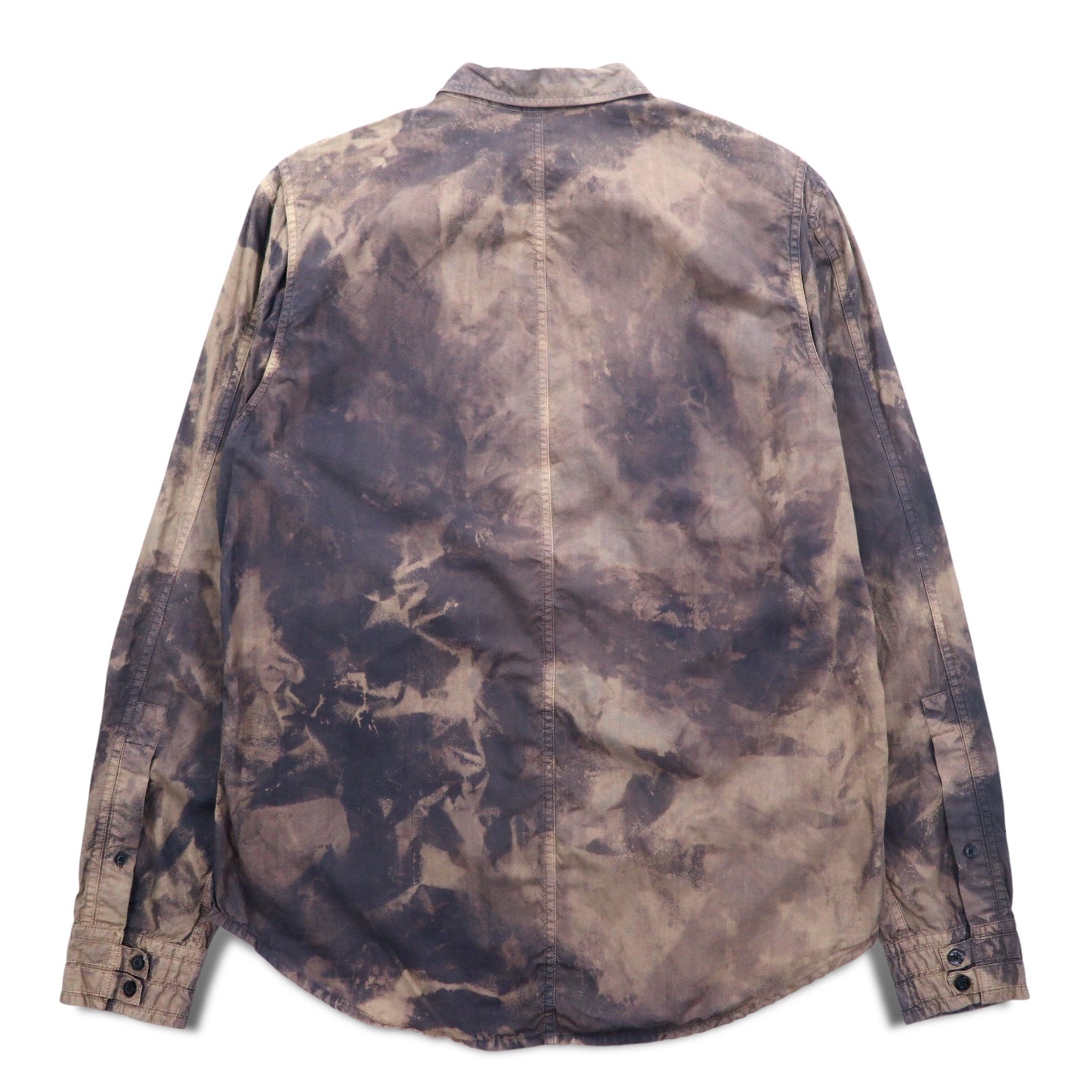 A|X ARMANI EXCHANGE Camicia utility délavé tie-dye M Grigio Militare con tasche a patta