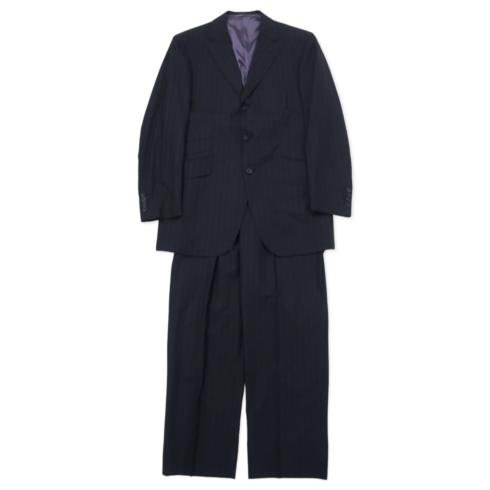 BURBERRY Completo 3 bottoni CLUB COLLECTION 96-86-175 L40 grigio gessato lana Super 120's Prodotto in Giappone