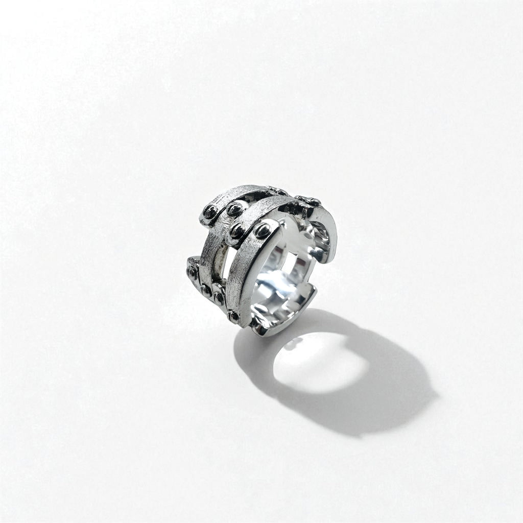 Anello vintage in argento, stile Steampunk, misura 14, in argento 925, Rock