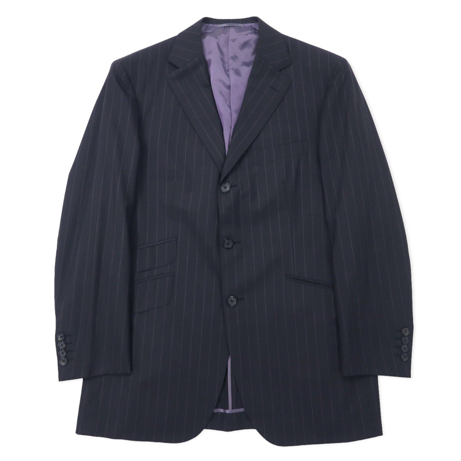 BURBERRY Completo 3 bottoni CLUB COLLECTION 96-86-175 L40 grigio gessato lana Super 120's Prodotto in Giappone
