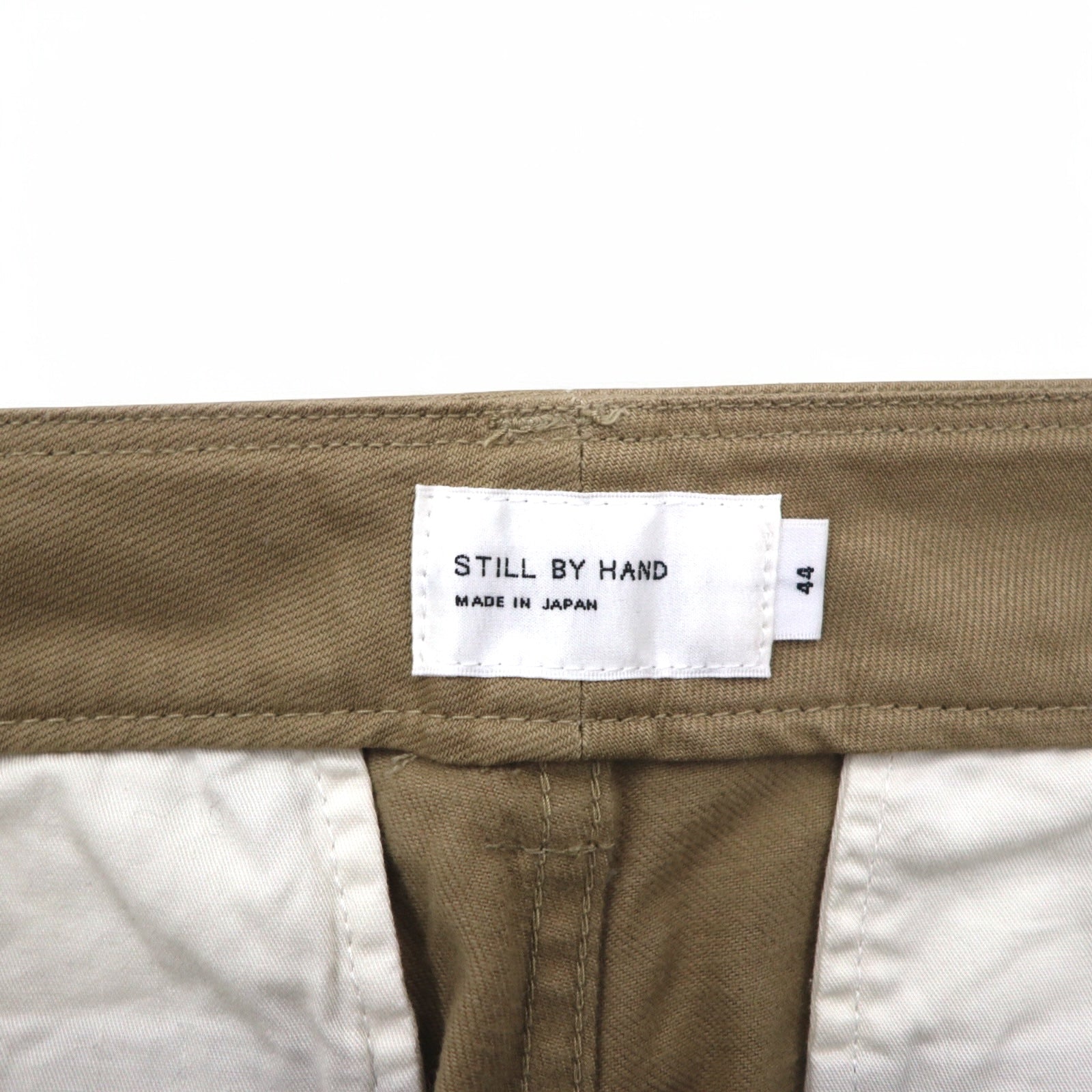 STILL BY HAND Pantaloni in twill di cotone felpato con pinces Chino S Beige PT0194 Fabbricati in Giappone