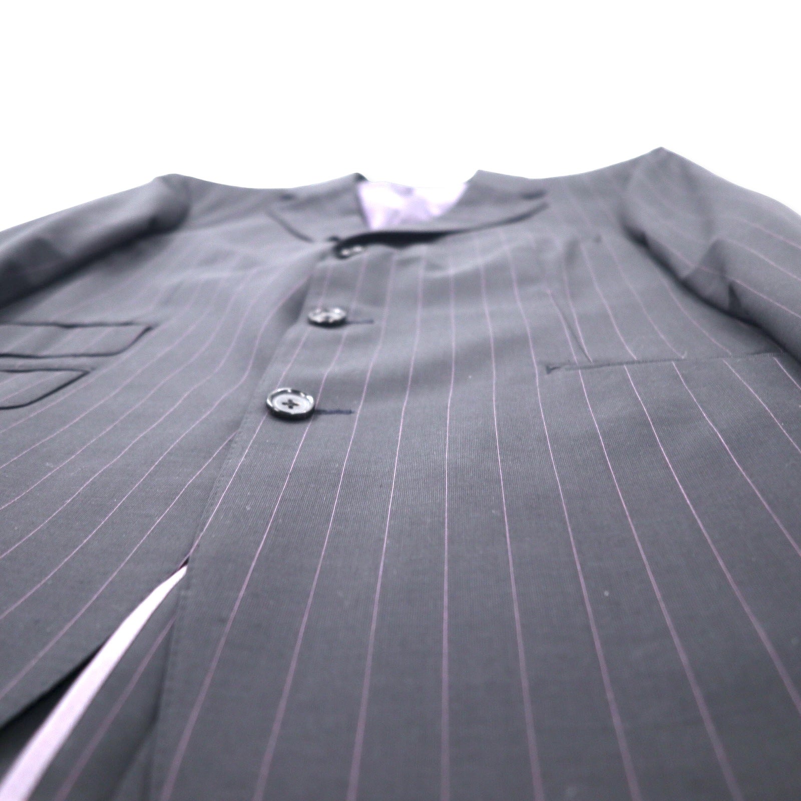BURBERRY Completo 3 bottoni CLUB COLLECTION 96-86-175 L40 grigio gessato lana Super 120's Prodotto in Giappone
