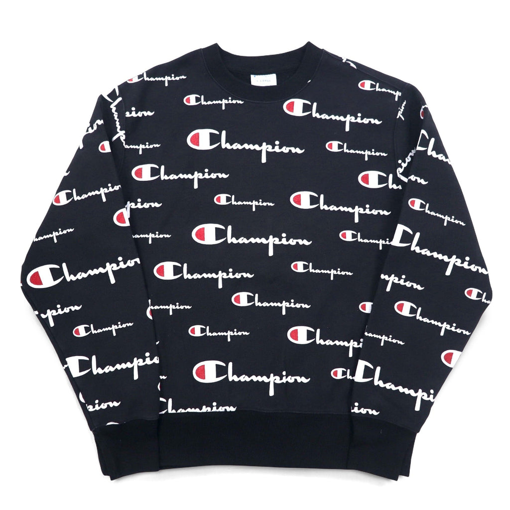 Champion リバースウィーブ REVERSE WEAVE スウェット 3XL ブラック スクリプトロゴ 総柄 青単タグ 復刻