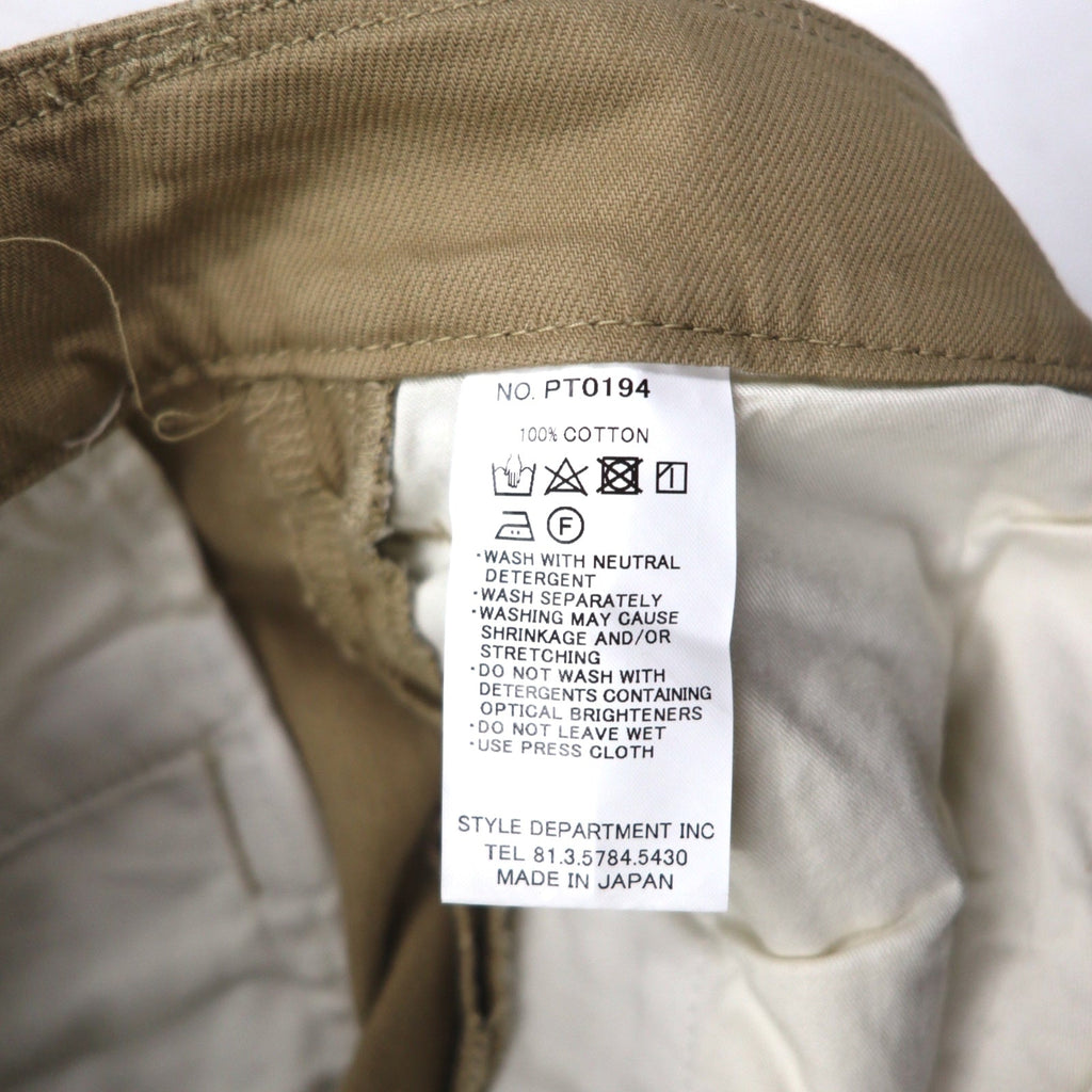 STILL BY HAND Pantaloni in twill di cotone felpato con pinces Chino S Beige PT0194 Fabbricati in Giappone