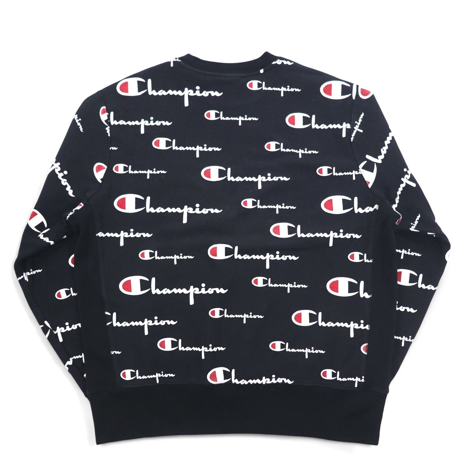 Champion Reverse Weave FELPA 3XL Nera Script Logo All-Over Stampa Etichetta Blu (replica)