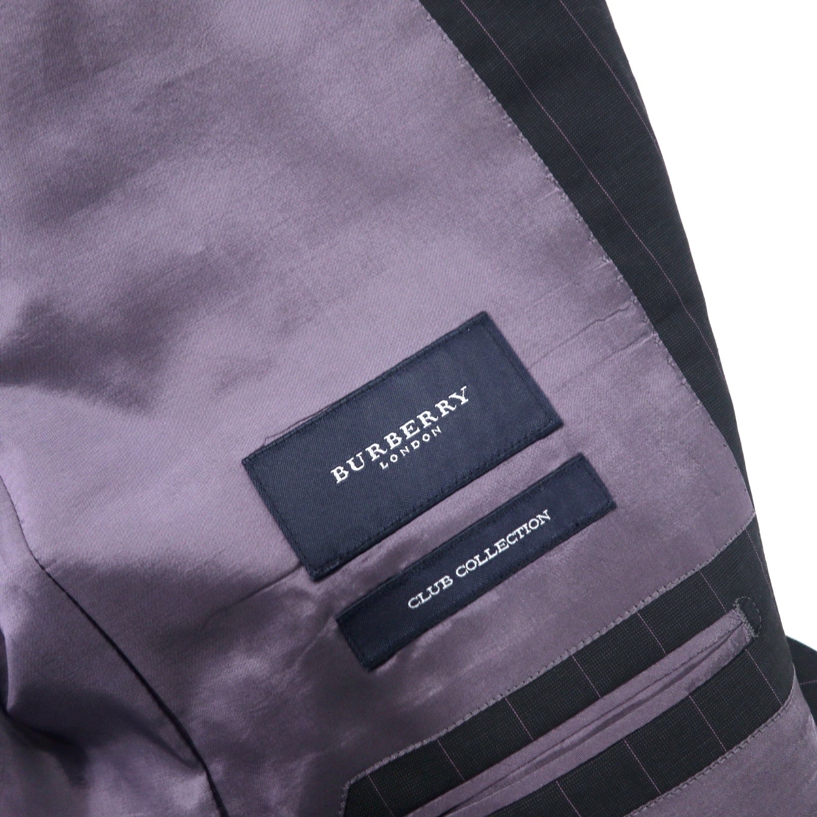 BURBERRY Completo 3 bottoni CLUB COLLECTION 96-86-175 L40 grigio gessato lana Super 120's Prodotto in Giappone