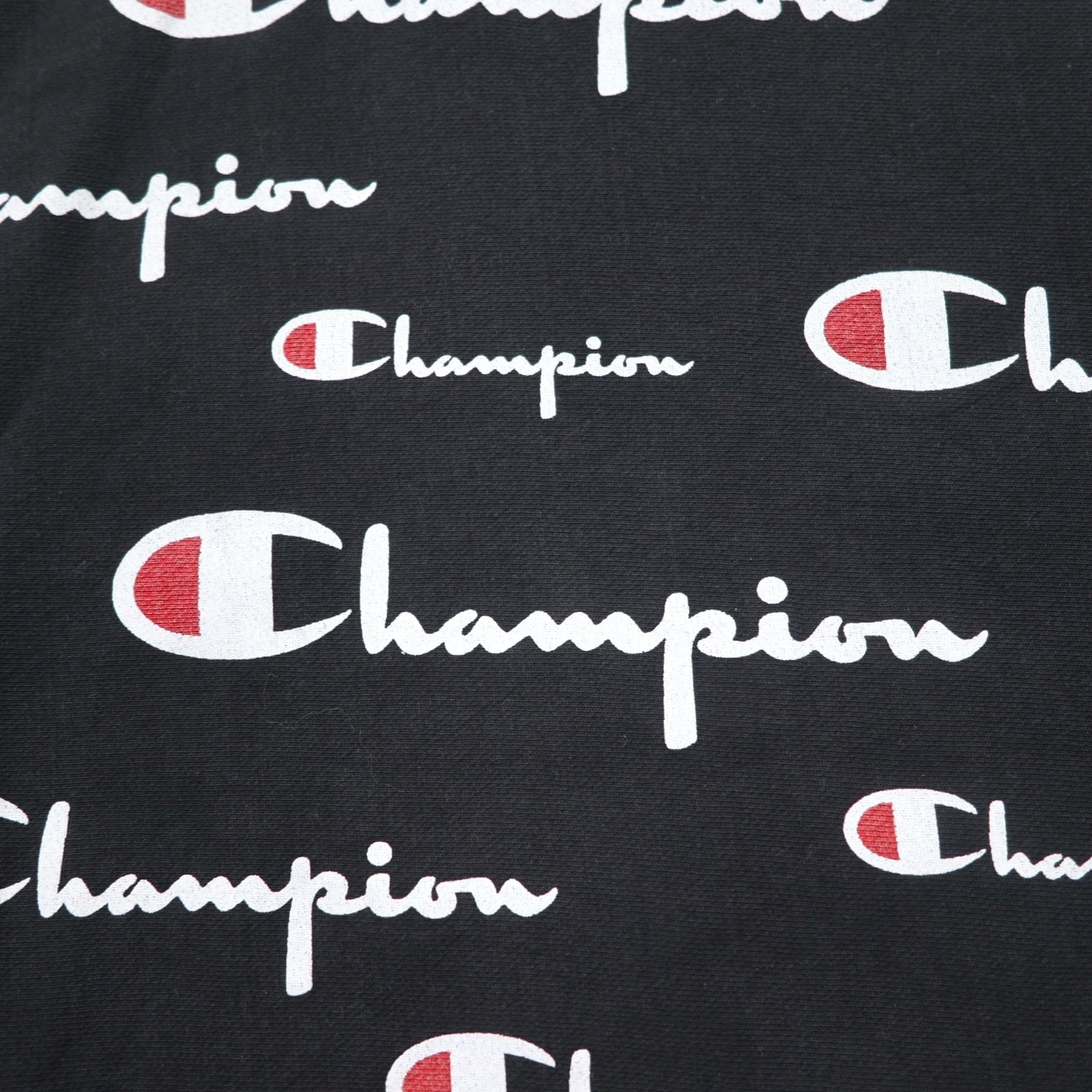 Champion Reverse Weave FELPA 3XL Nera Script Logo All-Over Stampa Etichetta Blu (replica)