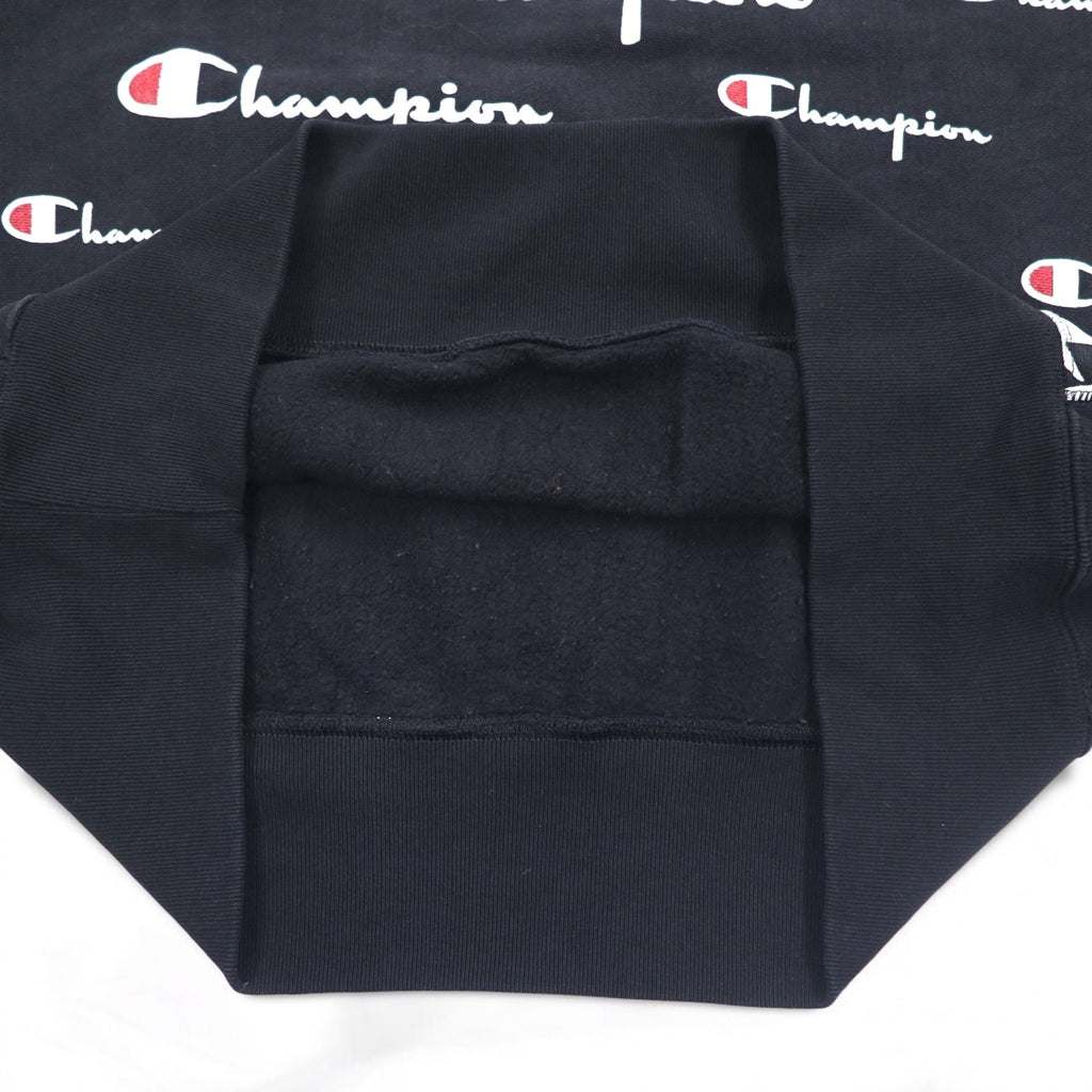 Champion リバースウィーブ REVERSE WEAVE スウェット 3XL ブラック スクリプトロゴ 総柄 青単タグ 復刻