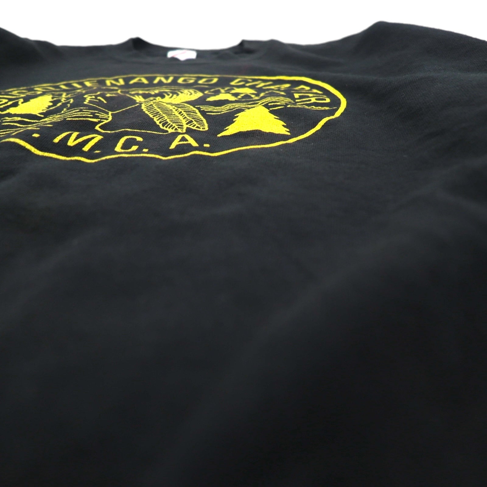 JERZEES anni '80 Made in USA Felpa XL Nera Cotone Interno felpato SUSQUENA CHAPTER F.M.C.A.