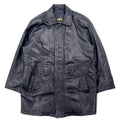 Wind Armour anni '90 - Car coat in pelle di agnello, taglia LL, nero
