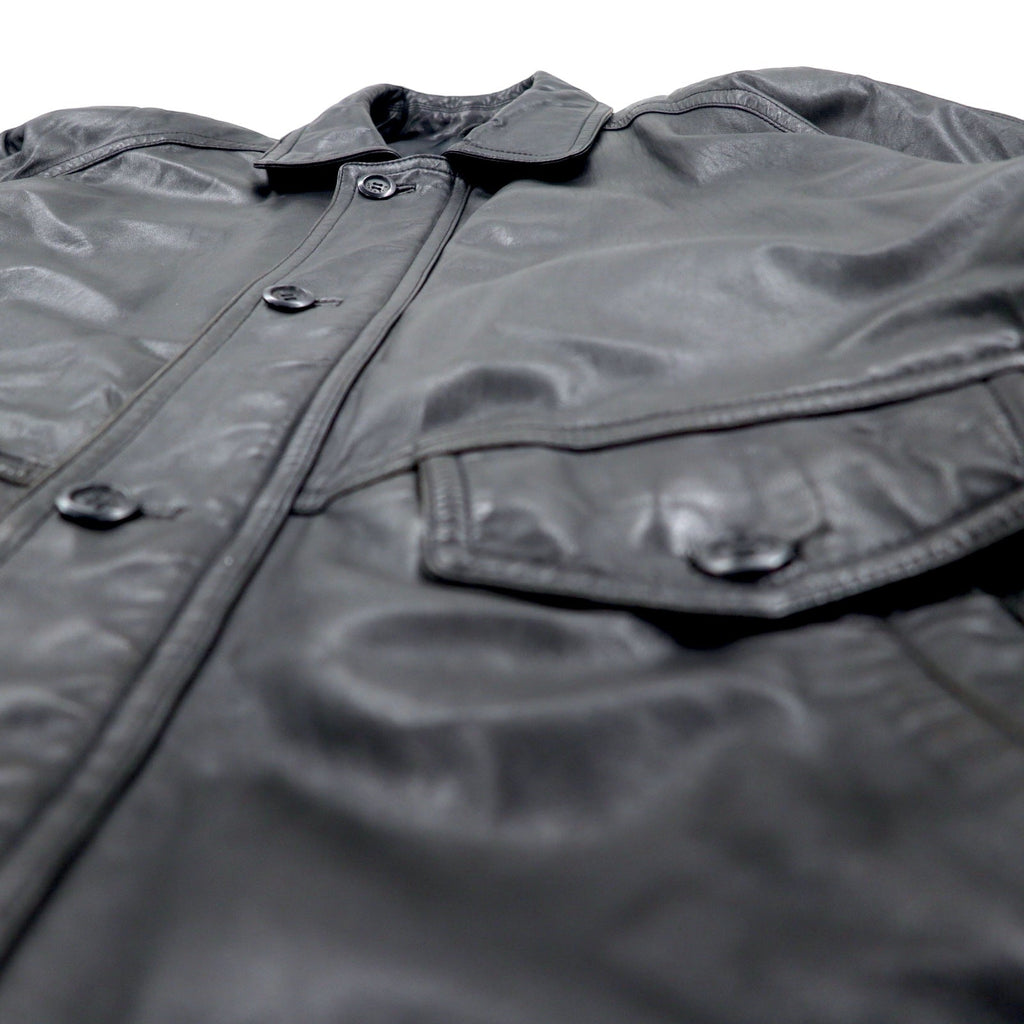 Wind Armour anni '90 - Car coat in pelle di agnello, taglia LL, nero