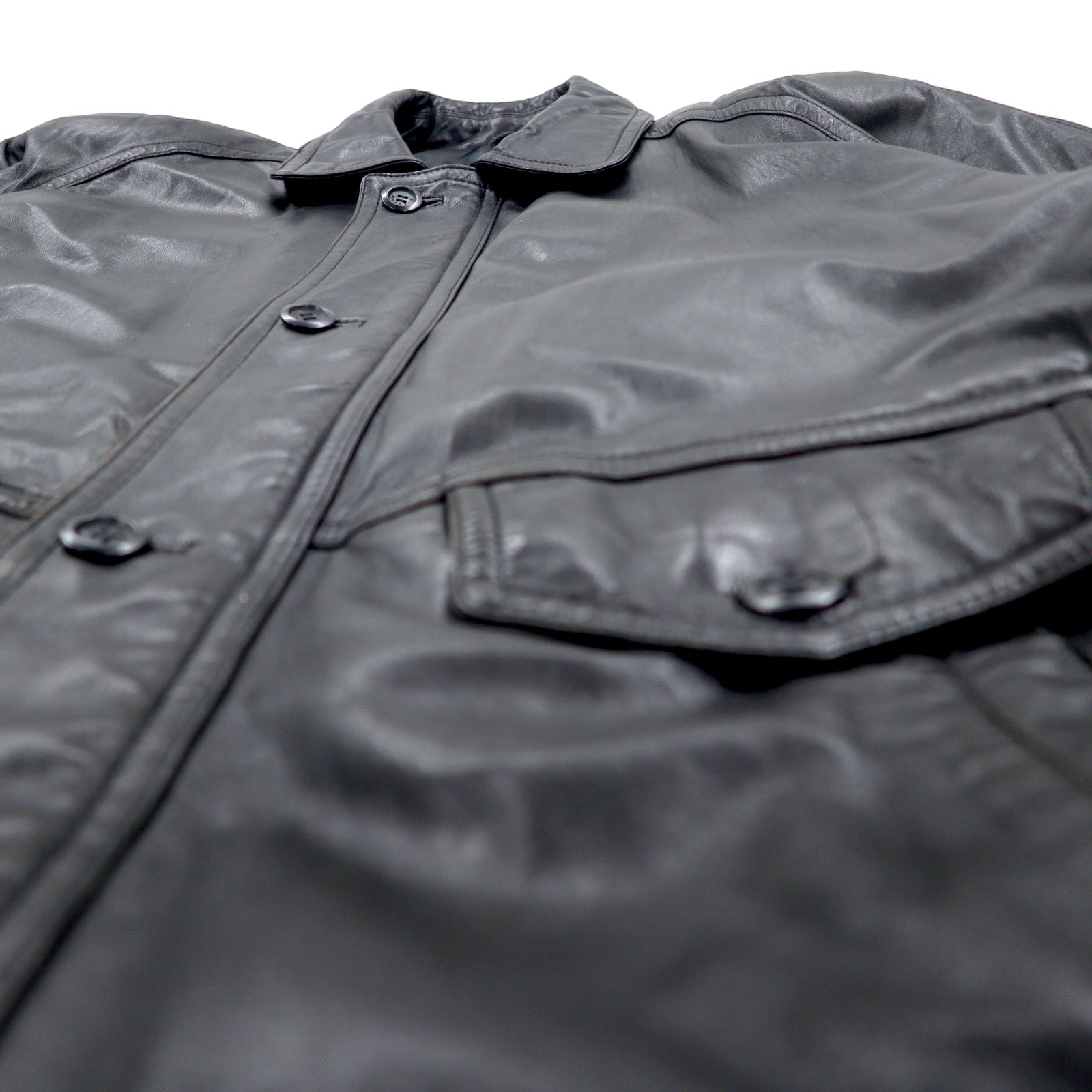 Wind Armour anni '90 - Car coat in pelle di agnello, taglia LL, nero