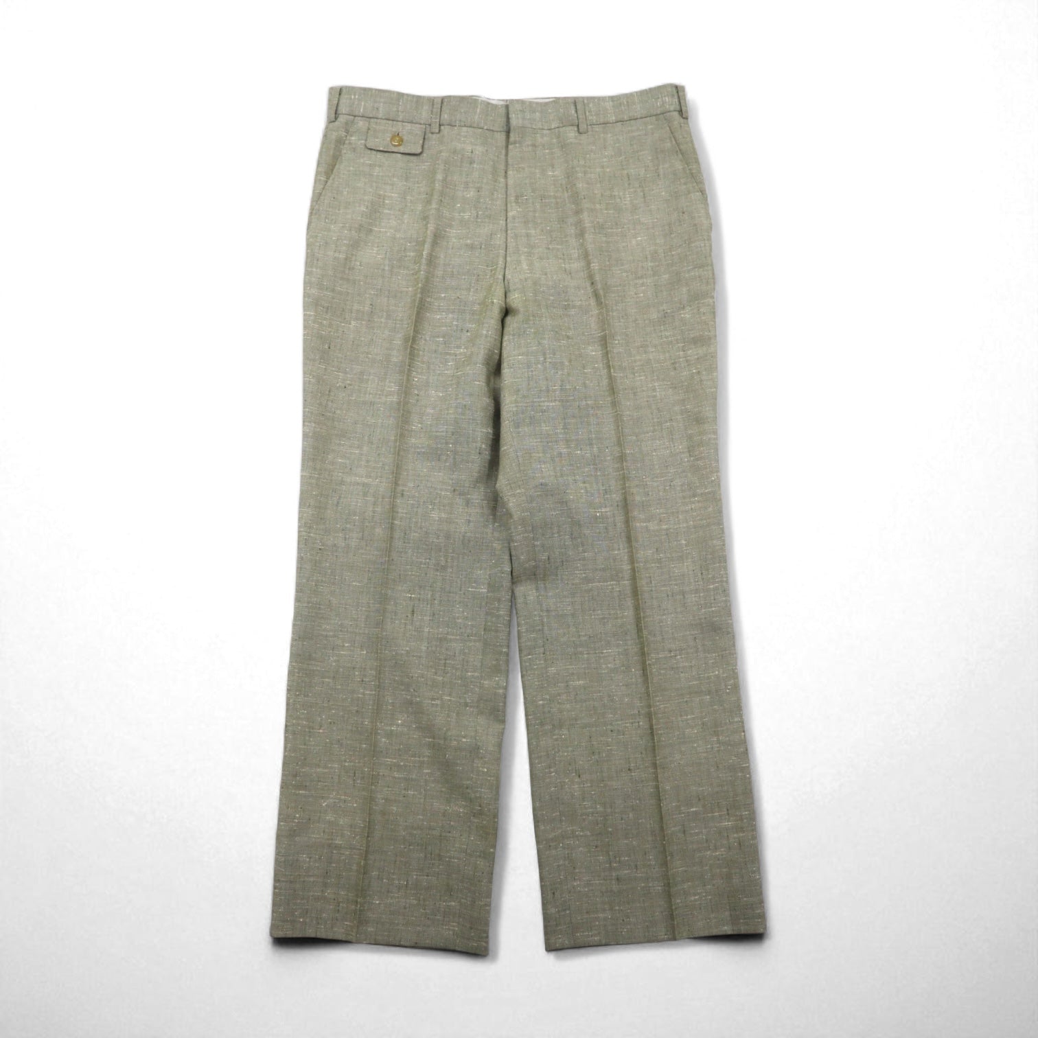 Vintage 90s Linen Suit TENGEN NEO PRETA 90年代 リネン混 2B サマースーツ セットアップ M ベージュ 麻 ペイズリー柄 裏地 ワイド