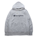 Champion Reverse Weave Felpa con cappuccio pullover XL grigia con logo script ricamato, riedizione etichetta blu C3-L107
