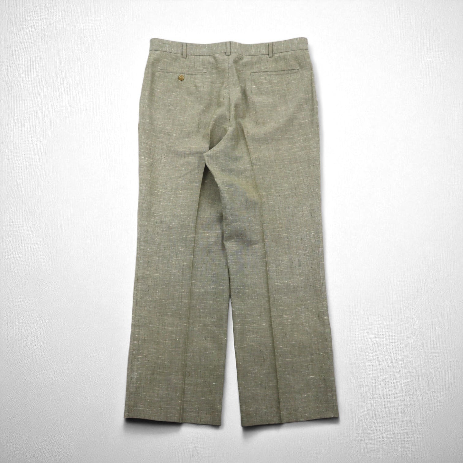 Vintage 90s Linen Suit TENGEN NEO PRETA 90年代 リネン混 2B サマースーツ セットアップ M ベージュ 麻 ペイズリー柄 裏地 ワイド