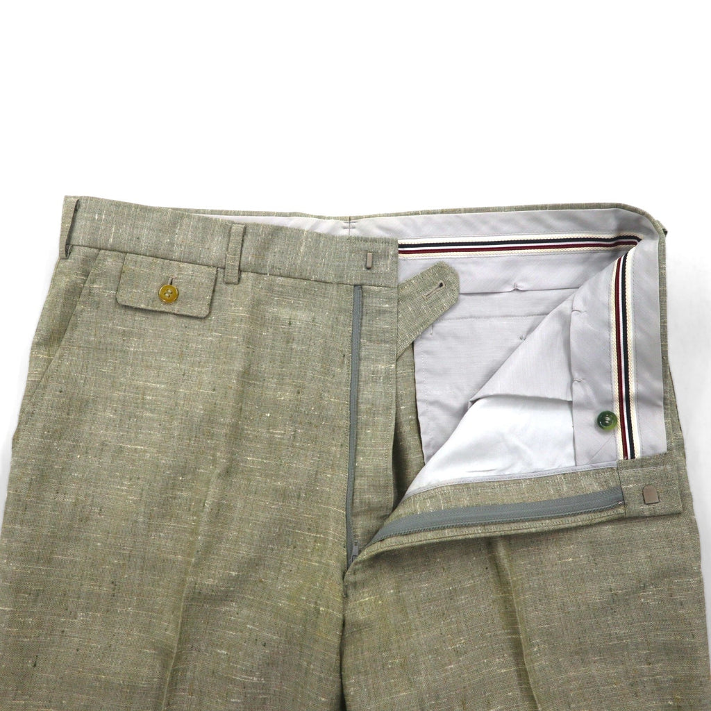 Vintage 90s Linen Suit TENGEN NEO PRETA 90年代 リネン混 2B サマースーツ セットアップ M ベージュ 麻 ペイズリー柄 裏地 ワイド