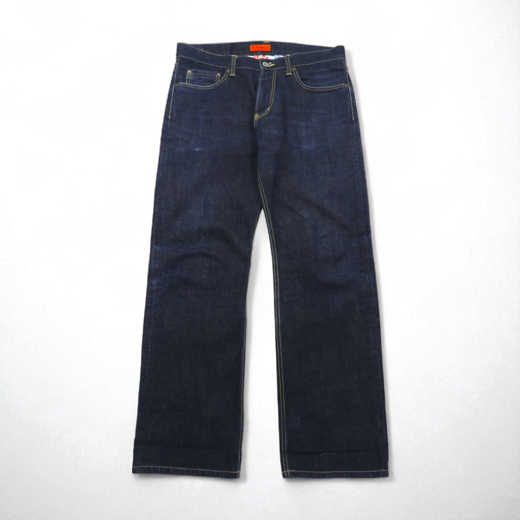 Calee Jeans dritti rigidi con cimosa, taglia XL, indaco blu, made in Japan