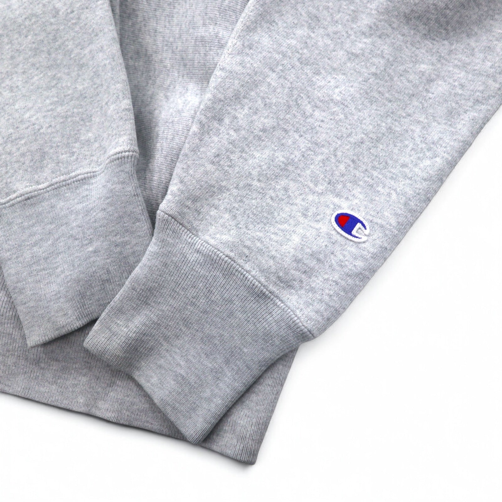 Champion Reverse Weave Felpa con cappuccio pullover XL grigia con logo script ricamato, riedizione etichetta blu C3-L107