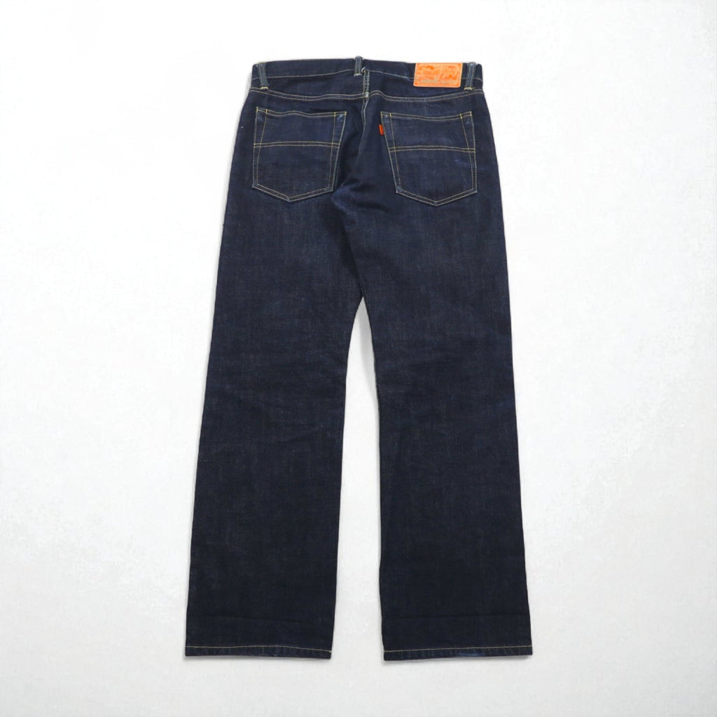 Calee Jeans dritti rigidi con cimosa, taglia XL, indaco blu, made in Japan