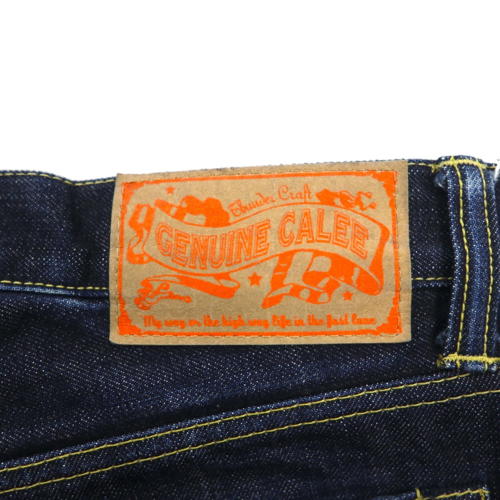 Calee Jeans dritti rigidi con cimosa, taglia XL, indaco blu, made in Japan