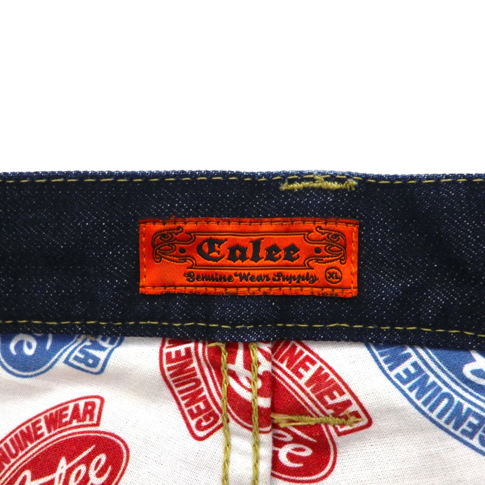 Calee Jeans dritti rigidi con cimosa, taglia XL, indaco blu, made in Japan