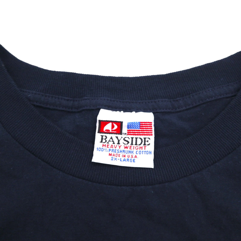 T-shirt girocollo BAYSIDE heavy-weight con stampa college, XL, nera, MICHIGAN, fabbricata negli Stati Uniti