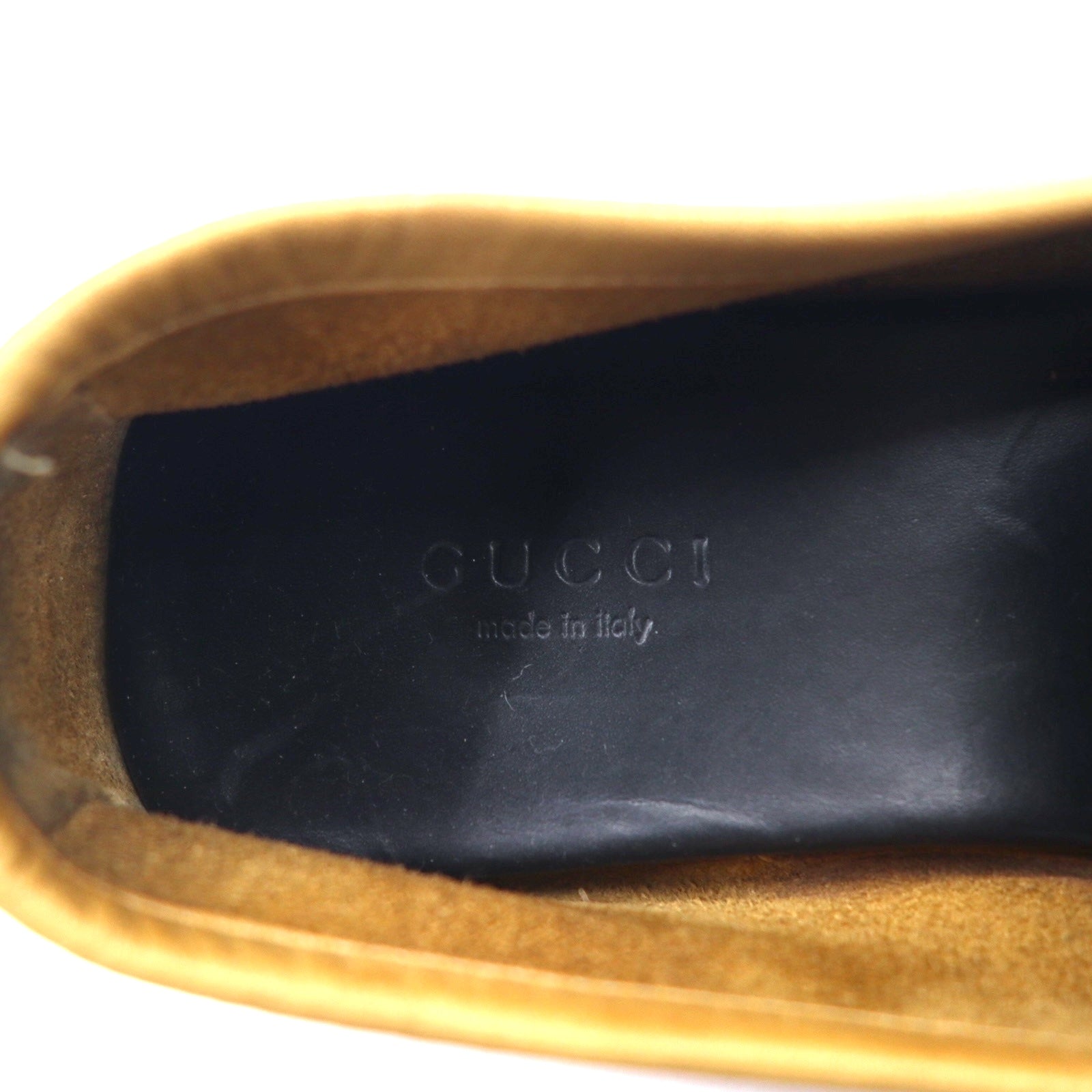 GUCCI Mocassini 23cm Beige Pelle martellata 110101 Made in Italy