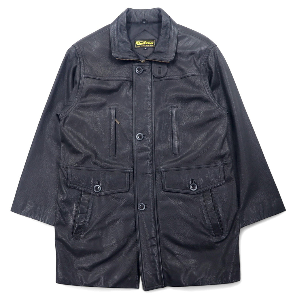 Wind Armour Car Coat in Pelle di Daino, Pelle di Cervo dal Regno Unito, Taglia L, Nero