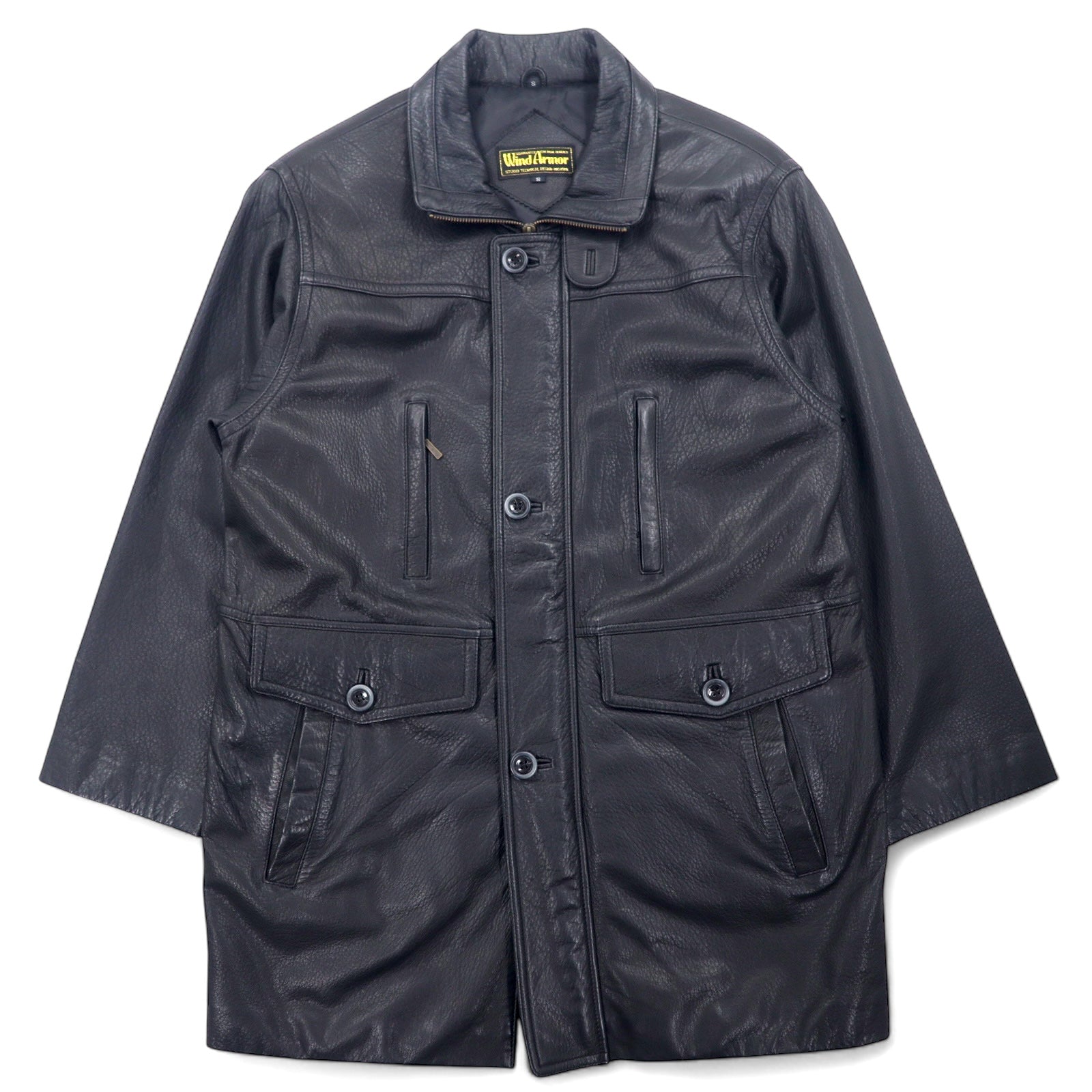 Wind Armour Car Coat in Pelle di Daino, Pelle di Cervo dal Regno Unito, Taglia L, Nero