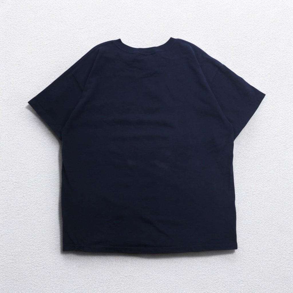 T-shirt girocollo BAYSIDE heavy-weight con stampa college, XL, nera, MICHIGAN, fabbricata negli Stati Uniti