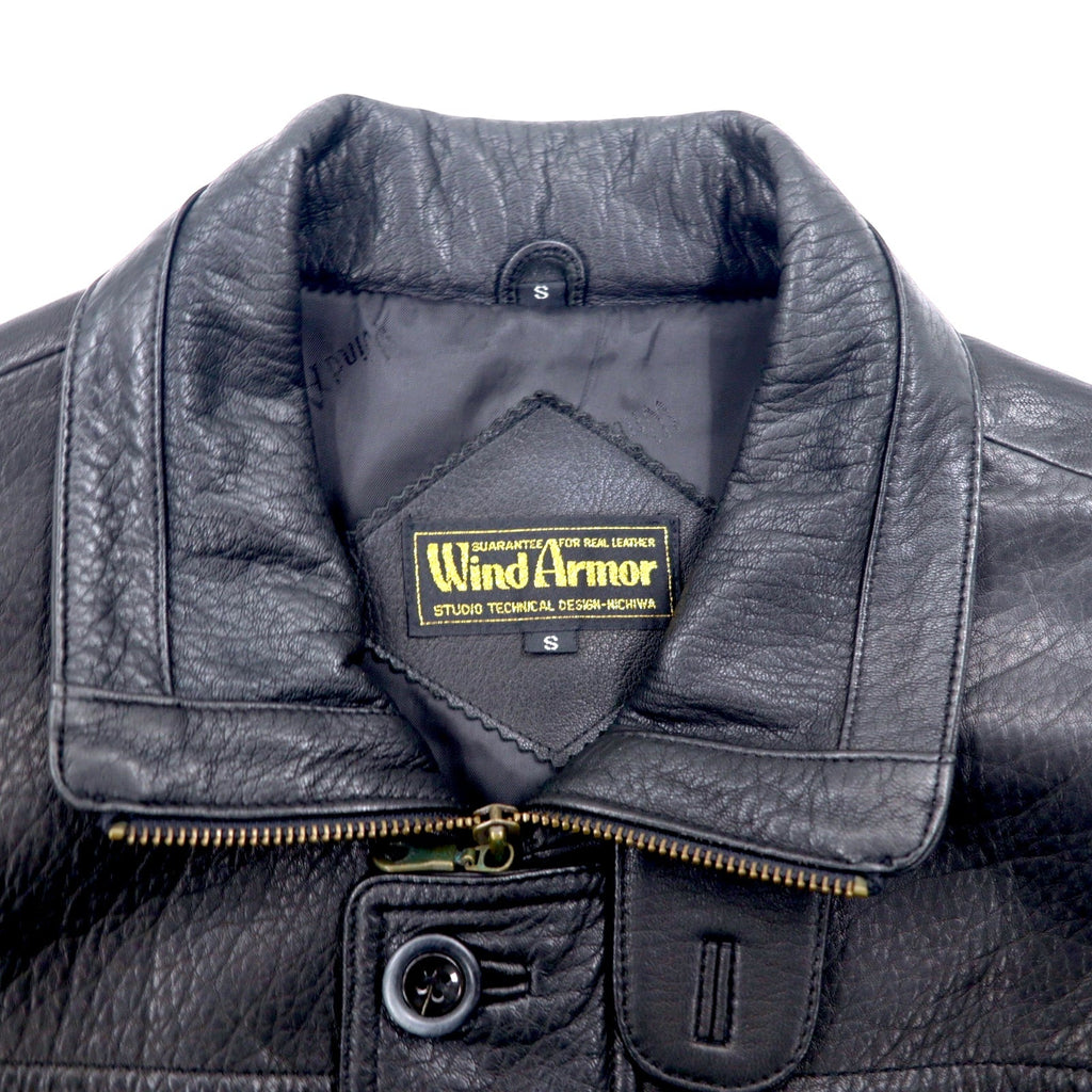Wind Armour Car Coat in Pelle di Daino, Pelle di Cervo dal Regno Unito, Taglia L, Nero