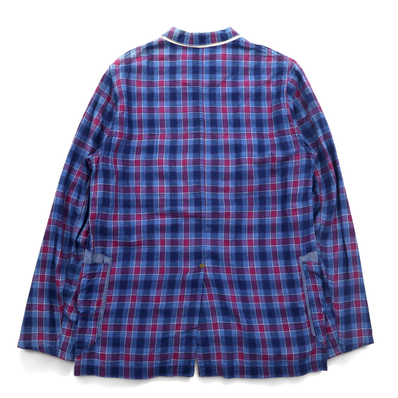 Anachronorm Tuta da Lavoro Camicia Giacca S Blu Quadretti Cotone Fatto in Giappone