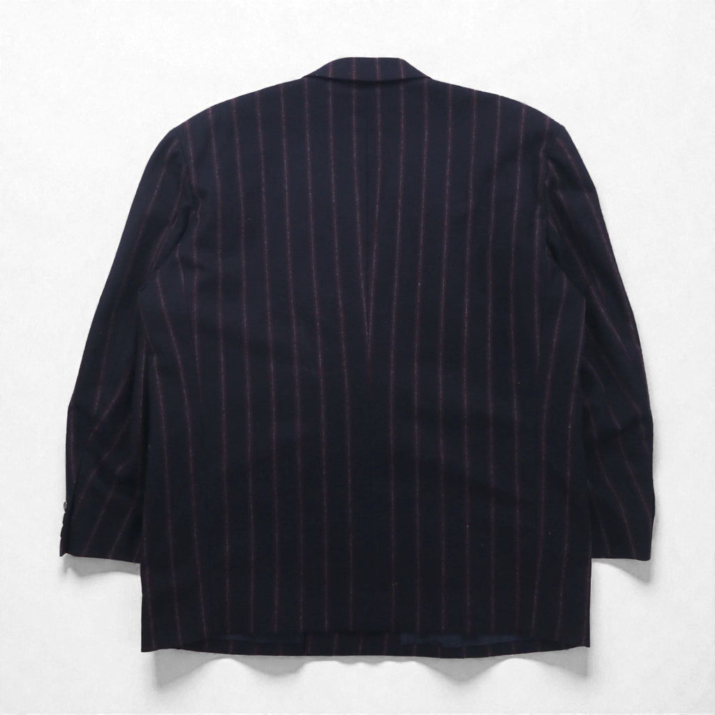 TAKEO KIKUCHI 90年代 ダブル ブレザー テーラードジャケット M ネイビー ストライプ ウール AFTER WORKS