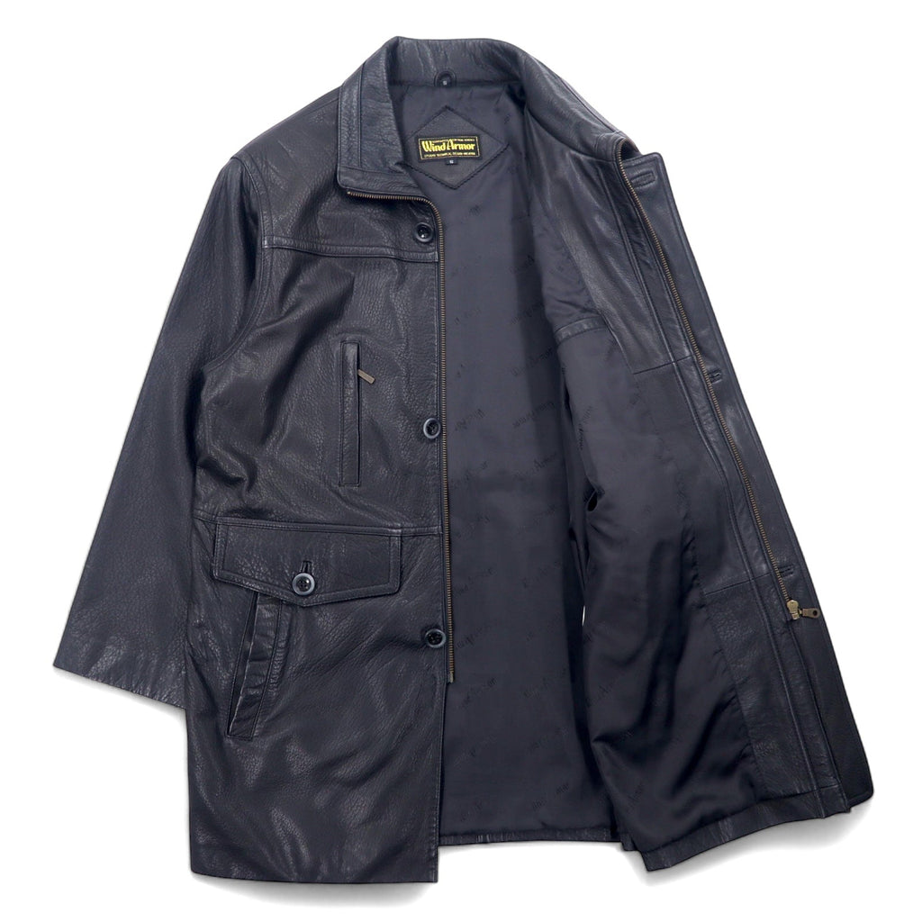Wind Armour Car Coat in Pelle di Daino, Pelle di Cervo dal Regno Unito, Taglia L, Nero