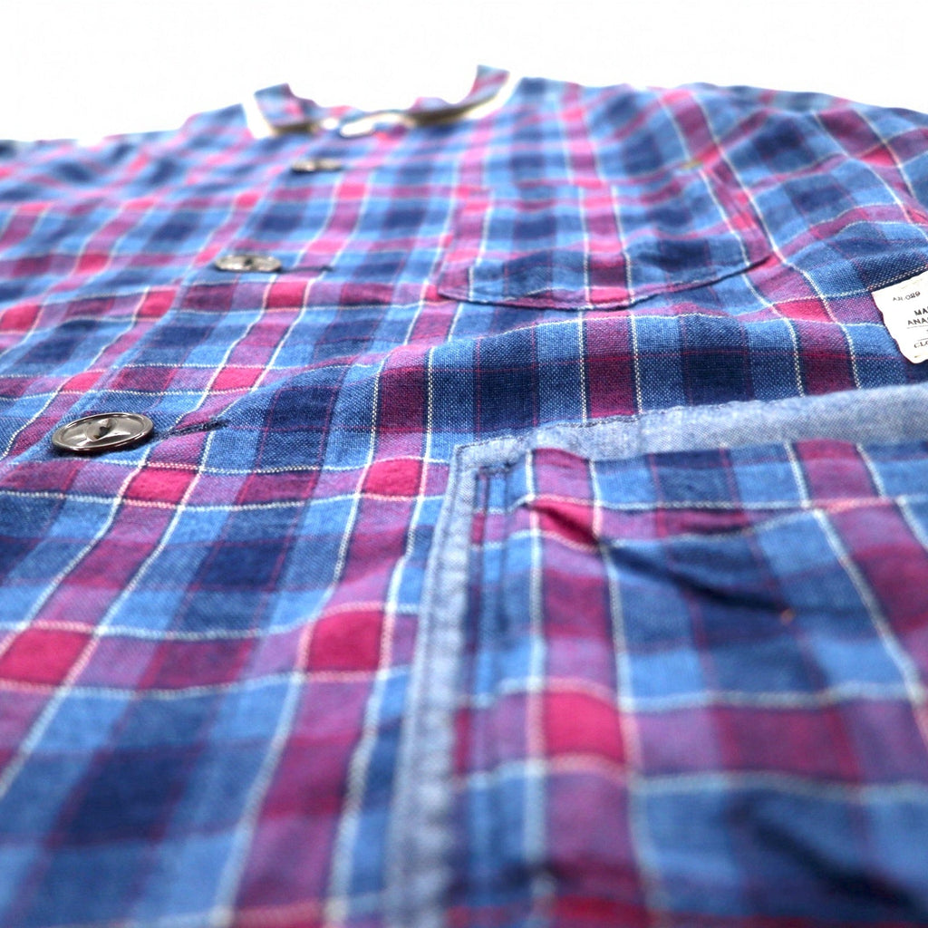Anachronorm Tuta da Lavoro Camicia Giacca S Blu Quadretti Cotone Fatto in Giappone