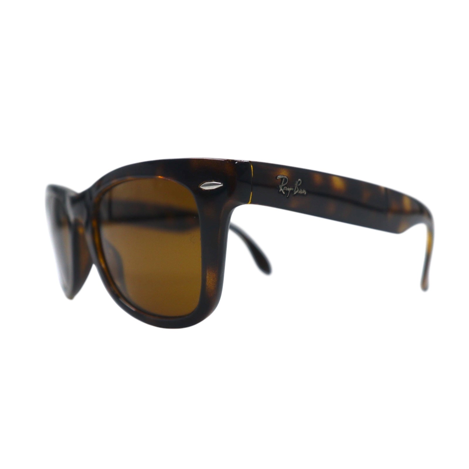 Ray-Ban Wayfarer Folding Classic, occhiali da sole marroni in tartaruga, RB4105, made in Italy