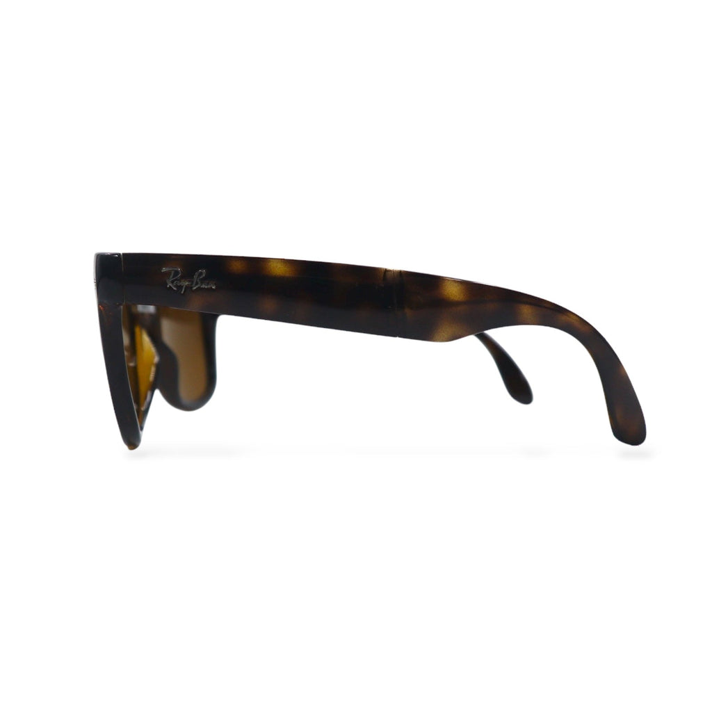 Ray-Ban Wayfarer Folding Classic, occhiali da sole marroni in tartaruga, RB4105, made in Italy