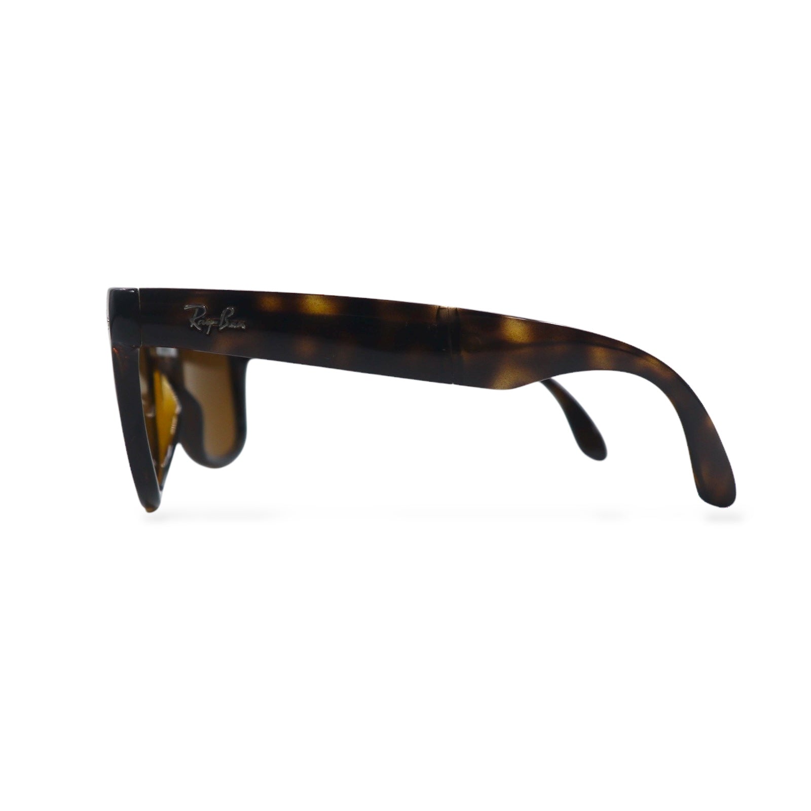 Ray-Ban Wayfarer Folding Classic, occhiali da sole marroni in tartaruga, RB4105, made in Italy