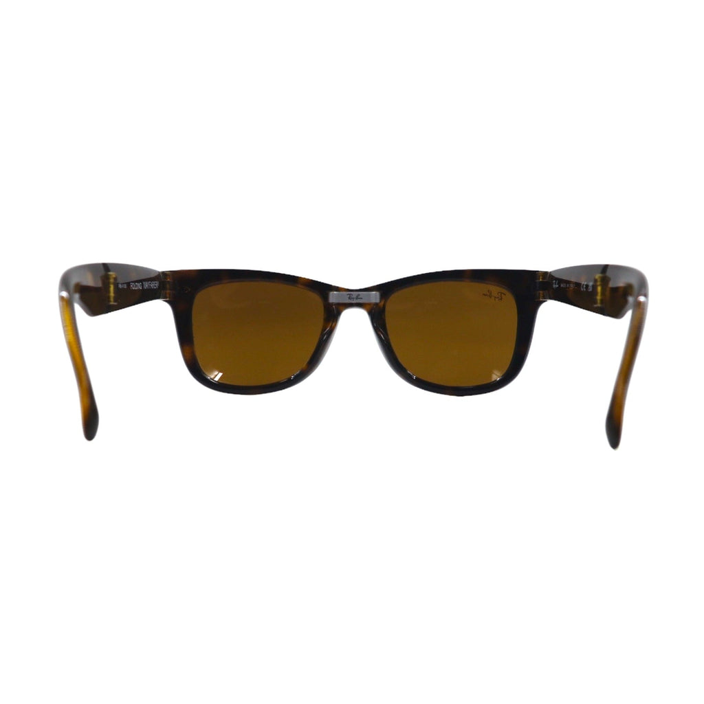 Ray-Ban Wayfarer Folding Classic, occhiali da sole marroni in tartaruga, RB4105, made in Italy