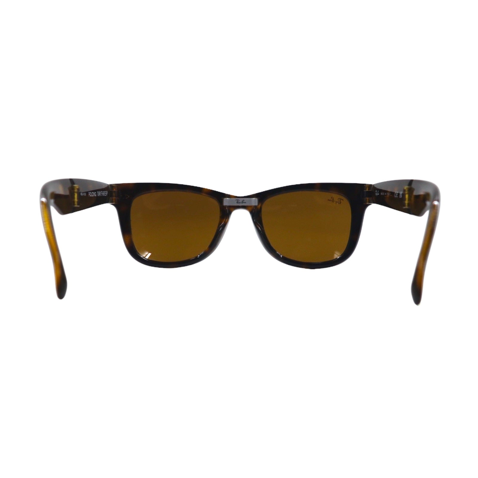 Ray-Ban Wayfarer Folding Classic, occhiali da sole marroni in tartaruga, RB4105, made in Italy