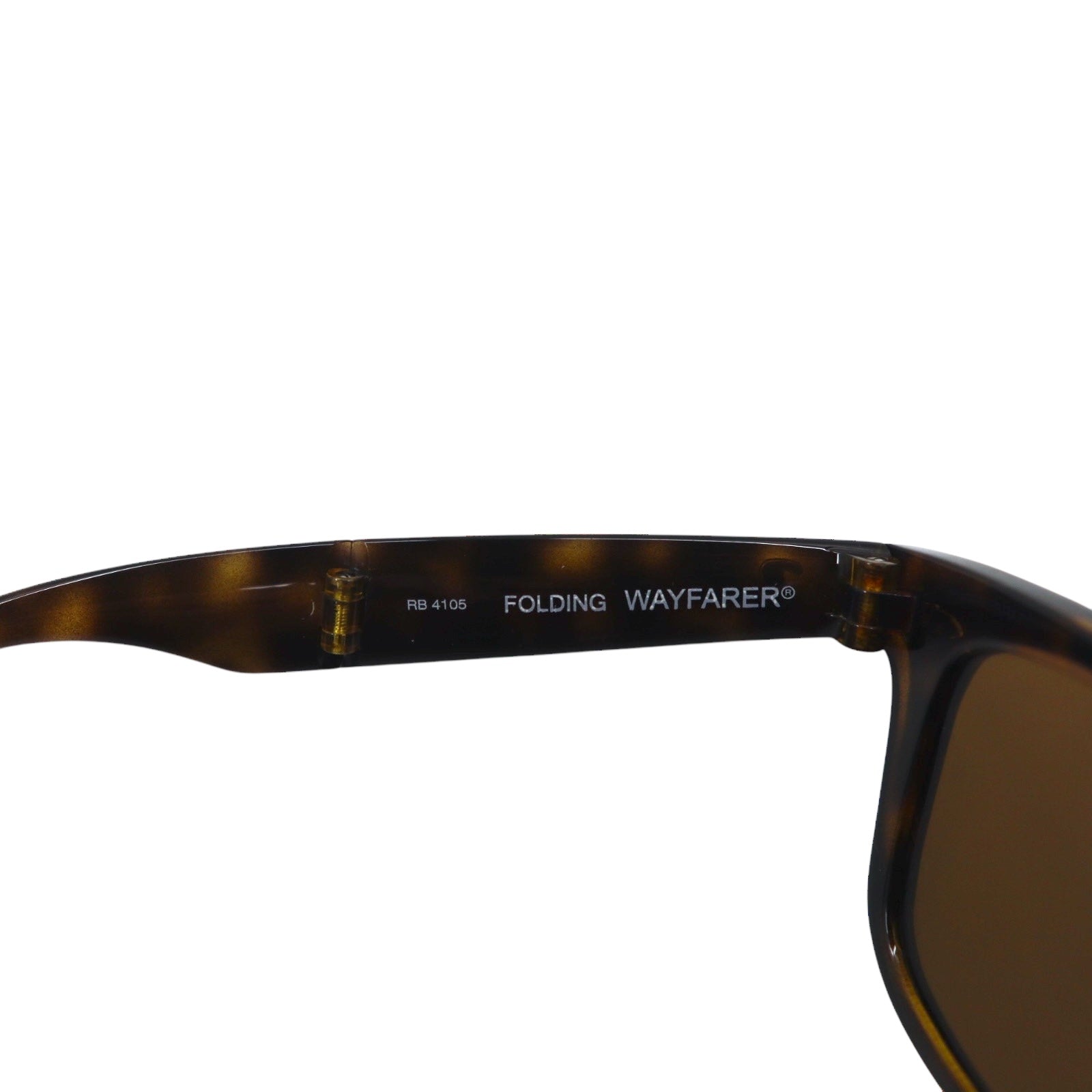 Ray-Ban Wayfarer Folding Classic, occhiali da sole marroni in tartaruga, RB4105, made in Italy