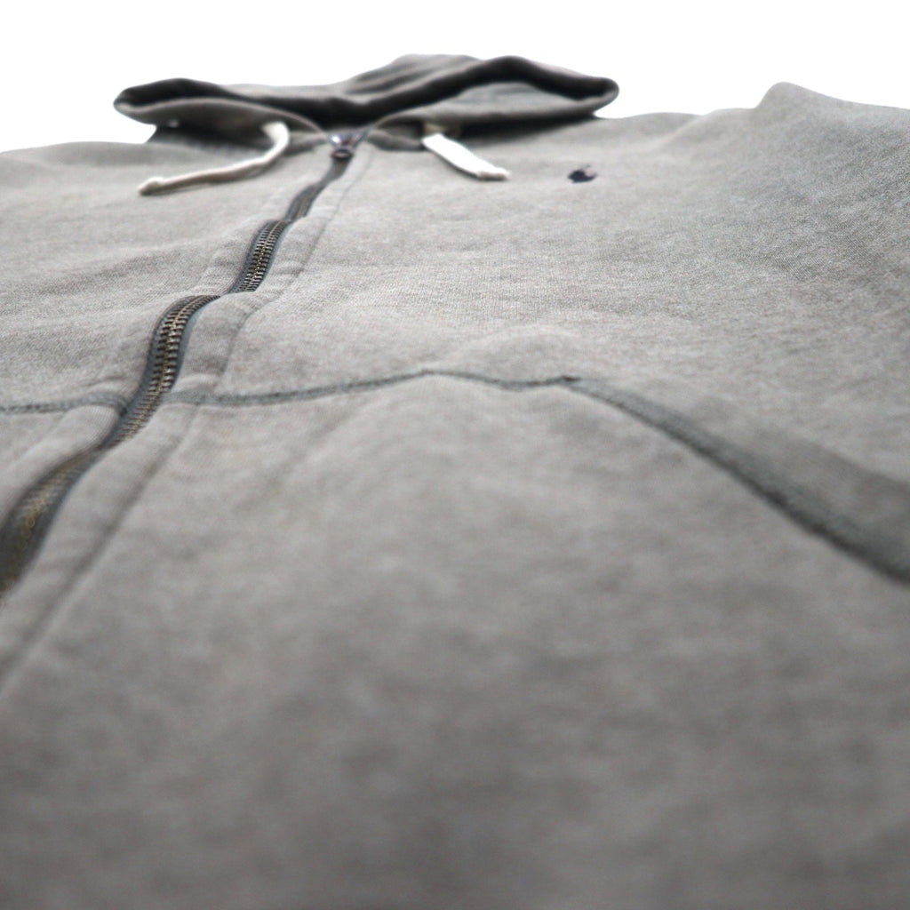 POLO RALPH LAUREN felpa con cappuccio full zip reverse weave XL grigio kaki ricamo piccolo pony