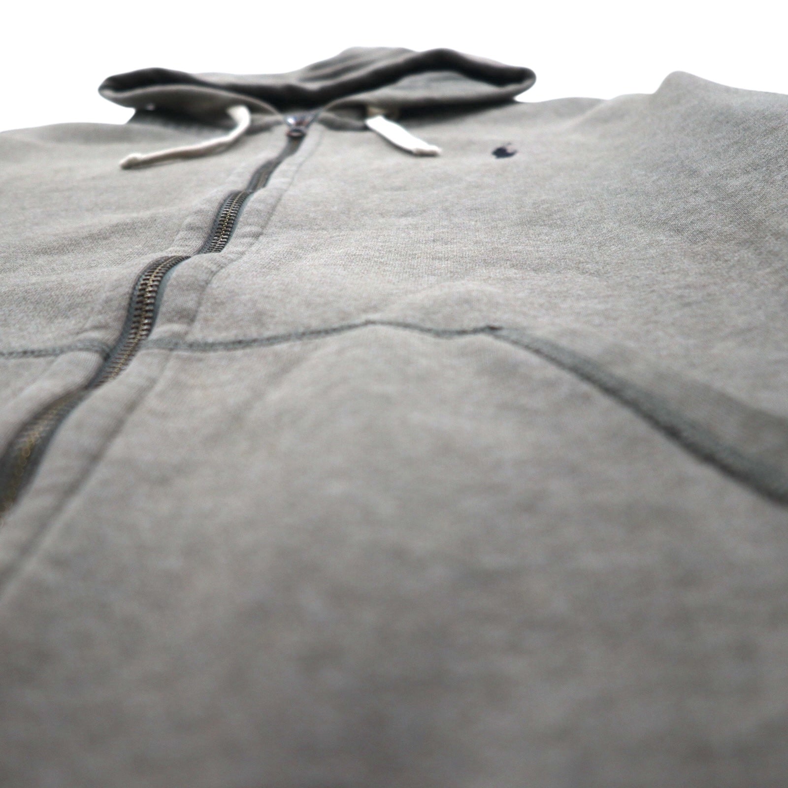 POLO RALPH LAUREN felpa con cappuccio full zip reverse weave XL grigio kaki ricamo piccolo pony