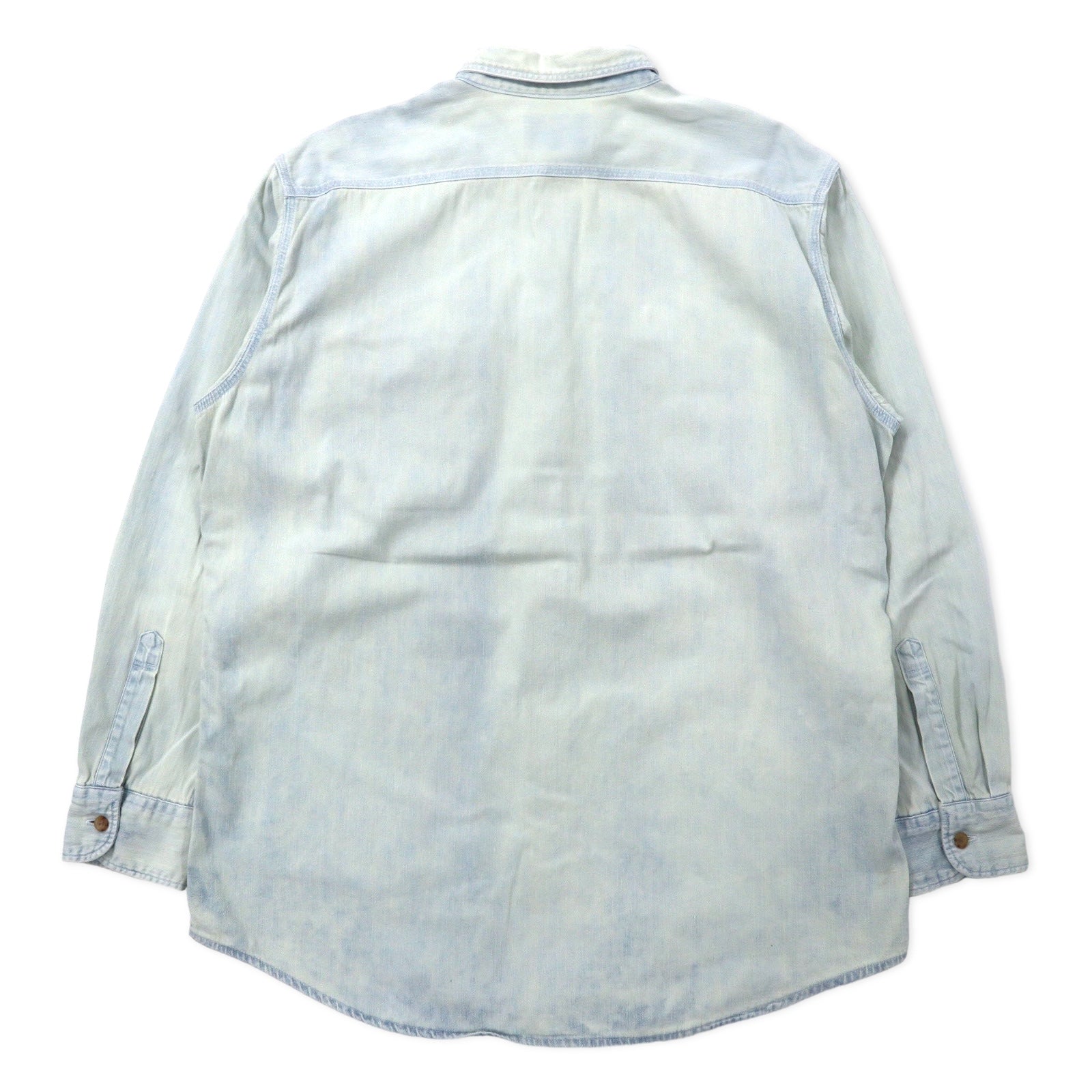 Camicia in denim Levi's anni '90, lavaggio ghiaccio, taglia L, blu, cotone, etichetta arancione