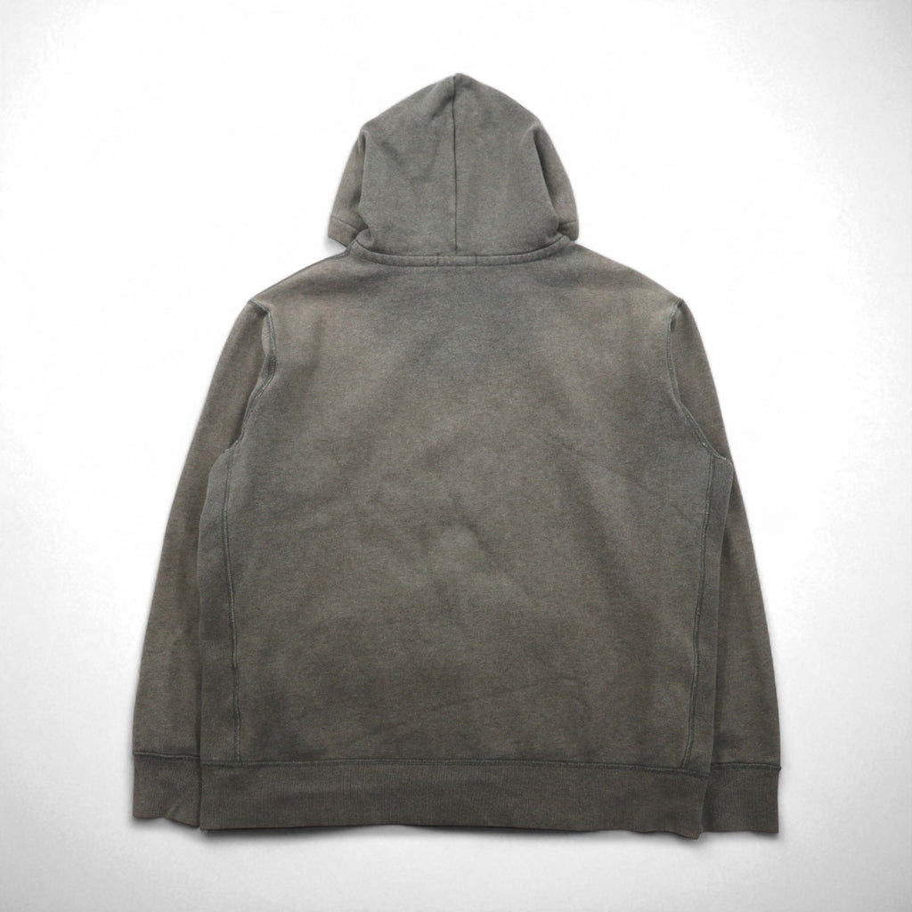 POLO RALPH LAUREN felpa con cappuccio full zip reverse weave XL grigio kaki ricamo piccolo pony