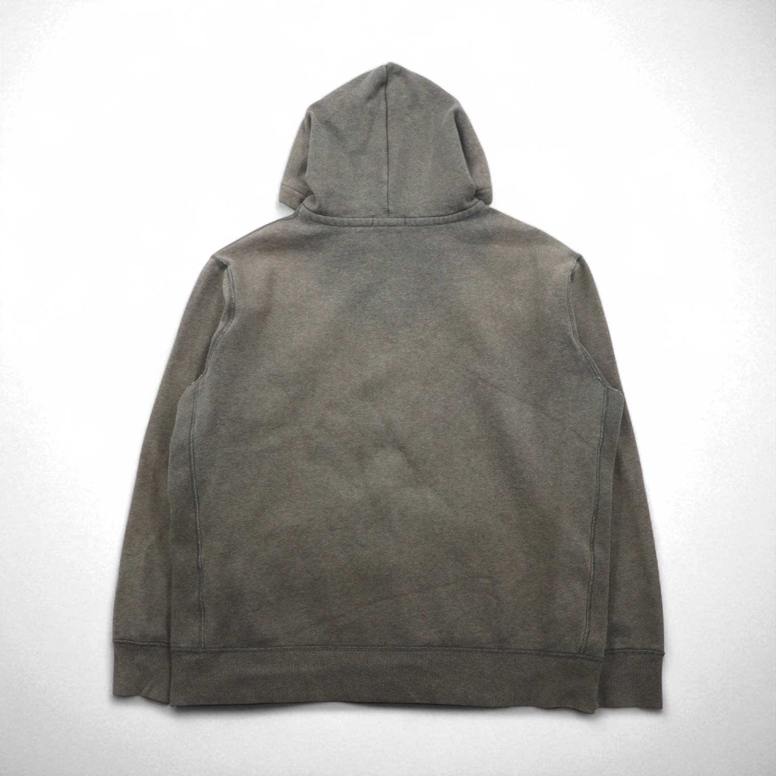 POLO RALPH LAUREN felpa con cappuccio full zip reverse weave XL grigio kaki ricamo piccolo pony