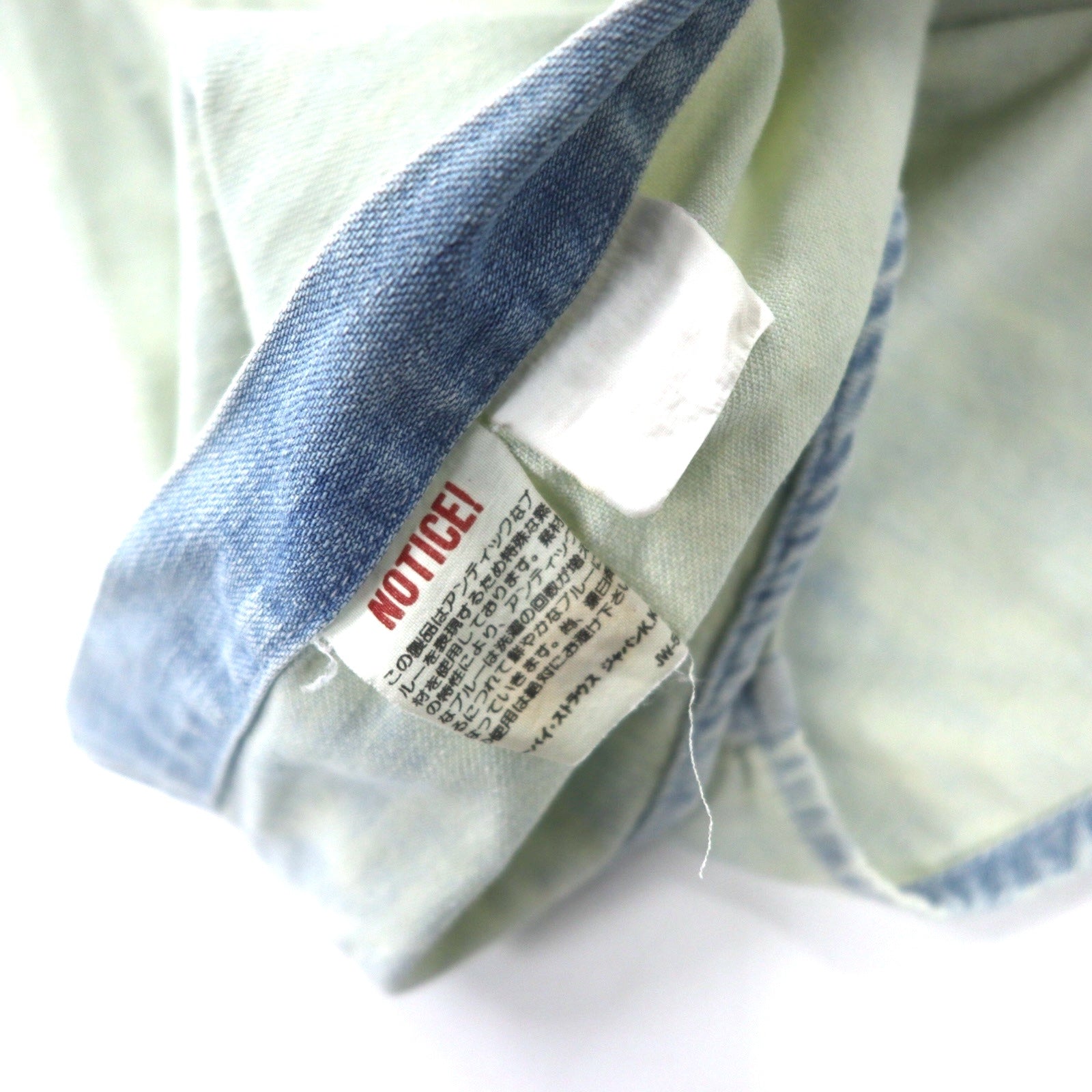 Camicia in denim Levi's anni '90, lavaggio ghiaccio, taglia L, blu, cotone, etichetta arancione