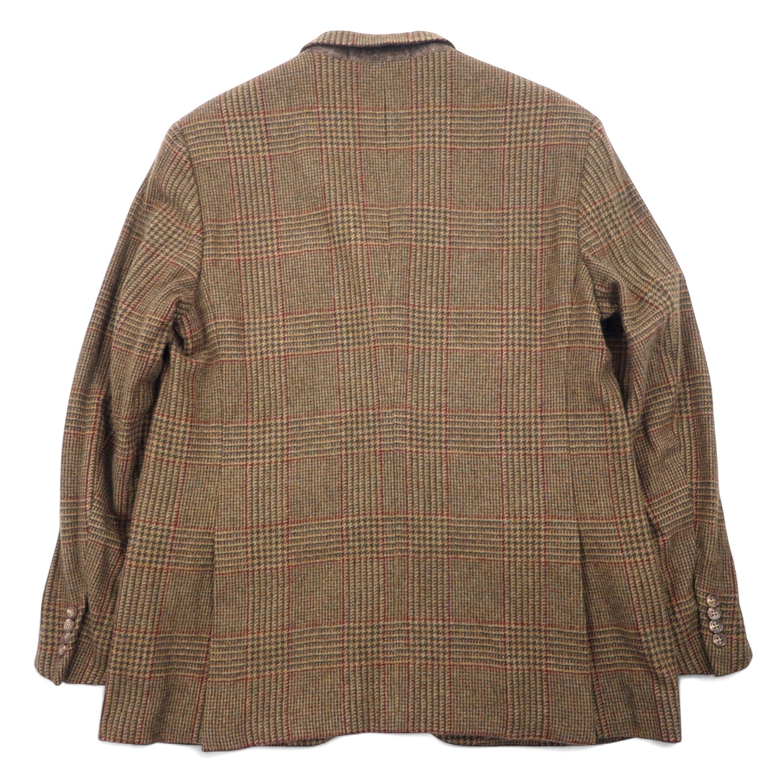 POLO RALPH LAUREN Giacca sartoriale 2 bottoni L Marrone Lana a quadri Fabbricato in Slovacchia CUSTOM FIT