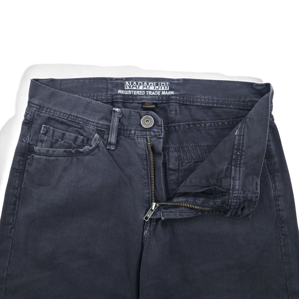 NAPAPIJRI Pantaloni in denim neri, taglia M, dritti, grigi, made in Romania N0YUNUH89