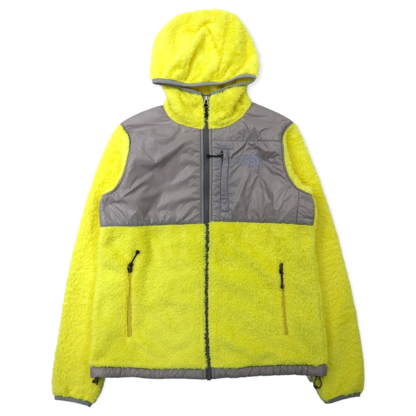 THE NORTH FACE Denali Hoodie Pile Sherpa M Giallo Poliestere Logo Ricamato NAW45003